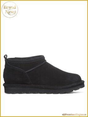 Super Shorty Suede Slip On Boot Wool Blend Lined Winter Boot